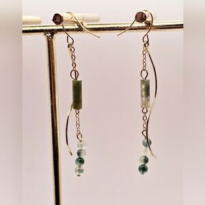 Elegant Green Beaded Earrings
